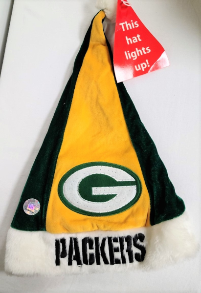Packers Light Up Santa Hat | Green and 